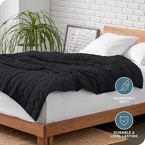 Bare Home Weighted Blanket King Size 30lb (80" x 87") for Adults - All-Natural 100% Cotton - Premium Heavy Blanket Nontoxic Glass Beads (Black, 80"x87") thumbnail 6