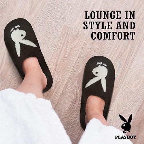 Playboy Mens Slippers Gifts for Men Extra Cozy Fuzzy House Slippers Slip On thumbnail 4