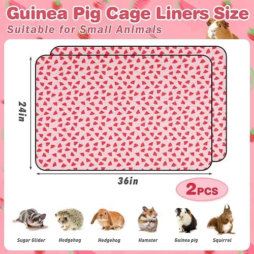 LWYMX 2 PCS Guinea Pig Cage Liner, Reusable Waterproof Guinea Pig Liner, Washable Small Animals Bedding, Super Absorbent Pet Pee Pads Guinea Pig Mats, Rabbit Mats for Cages (24 * 36 inch) thumbnail 2