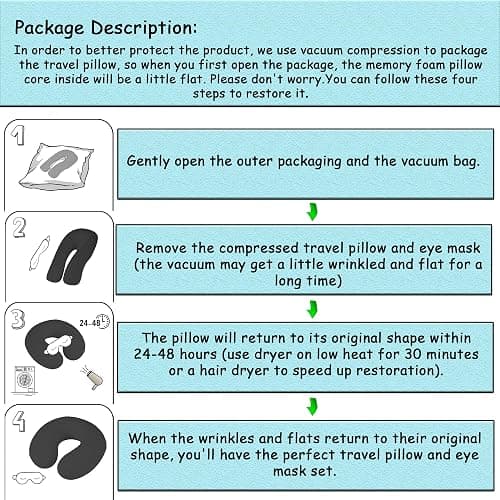 Sexysamba Pure Memory Foam Travel Pillow Set for Adults - Comfortable & Removable Machine Washable Cover, Neck Support Pillow Airplane Travel Kit with Eye Mask for Portable Plane Accessories - Purple thumbnail 6