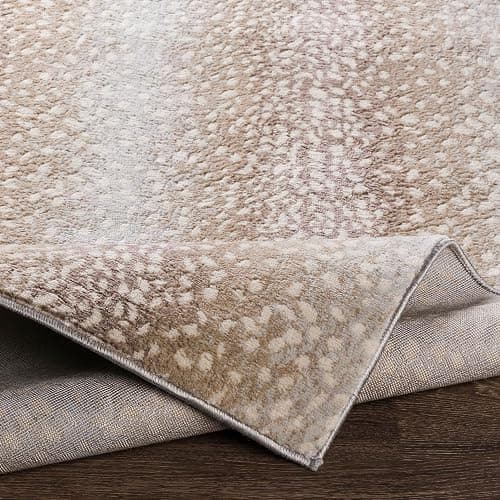 Livabliss Area Rugs - 5x7 Pablo Modern Antelope Print Tan Gray Rug for Living Room Bedroom - Animal Theme Non-Shedding Stain Resistant Carpet for Kitchen, Home Office (5'3" x 7'1") thumbnail 4