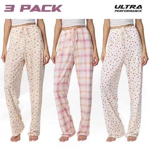 Ultra Performance Womens Pajama PJ Pants 3 Pack Lounge Bottoms Pajamas for Women (Avail in Plus Sizes) thumbnail 2