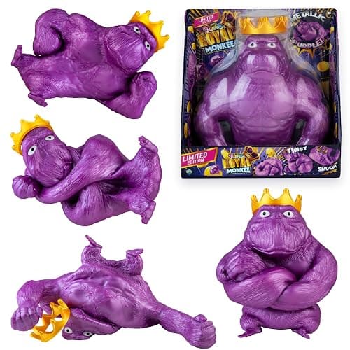 ORB Royal Funkee Monkee Jumbo Squishy Monkey Toy - Numbered Limited Edition (2500 Produced) - Big 4.5 Pound Metallic Purple Stretchy Gorilla - Collectible Splat Monkey Stress Toy for Kids and Adults - Image 1