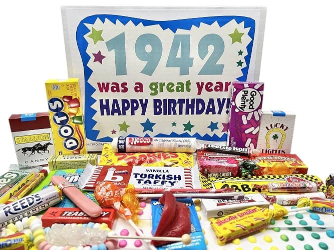 RETRO CANDY YUM ~ 1942 83rd Birthday Gift Box of Nostalgic Candy from Childhood for 83 Year Old Man or Woman Born Back in 1942 - Image 1