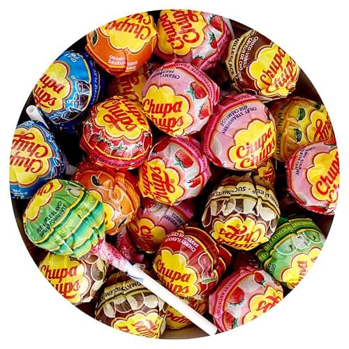 ChupaChups Assorted Lollipops, 2 Pound Bulk Bag (Approx 64 Lollipops), Individually Wrapped, The Hampton Popcorn & Candy Company - Image 1