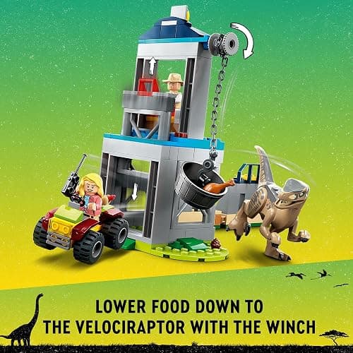 LEGO Jurassic Park Velociraptor Escape 76957 Learn to Build Dinosaur Toy for Boys and Girls; Gift for Kids Aged 4 and Up Featuring a Buildable Dinosaur Pen, Off-Roader Vehicle and 2 Minifigures thumbnail 4
