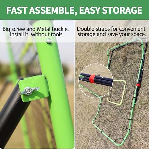Upgraded Volleyball Rebounder Net 7x4 FT with Unique Curved Steel Frame, 7 Angles Adjustable Volleyball Practice Net Training Equipment, Foldable Bounce Back Net Also for Lacrosse, Baseball, Soccer thumbnail 6