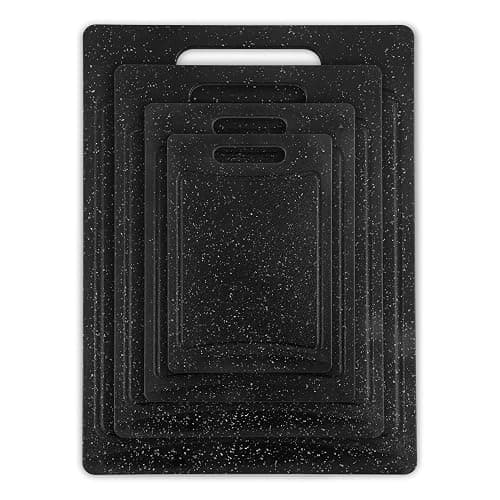 COOK WITH COLOR Non-Slip Cutting Board Set – Kitchen Essentials with Easy Grip Handle for Meat, Veggies, and Fruits, 4 Cutting Boards, Black thumbnail 7