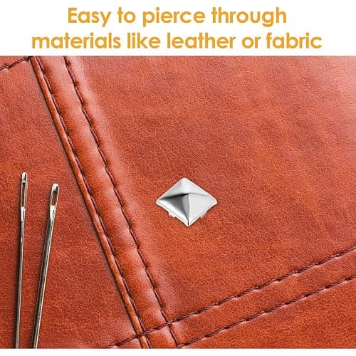 cobee 500 Pcs 10 mm Studs for Clothing, Square Silver Pyramid Studs and Spikes, Metal Spike Studs Punk Spikes for Clothing Bag Leather Shoes Punk Rock Jewelry Craft thumbnail 7