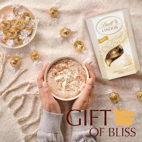 Lindt Lindor White Chocolate Truffles – 200g Box (Approx. 16 Balls) – Smooth Filling – Valentines Day, Mothers Day, Easter, Gift, Birthday, Congratulations Treat thumbnail 2