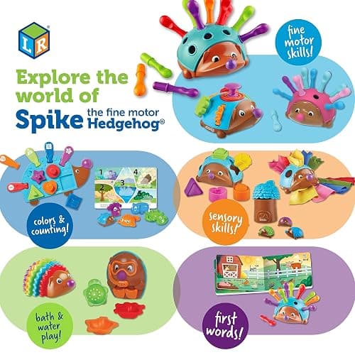 Learning Resources Spike the Fine Motor Hedgehog Fidget Friend - Ages 18+ months Fine Motor and Sensory Play Toy, Educational Toys for Toddlers, Toddler Montessori Toys thumbnail 9