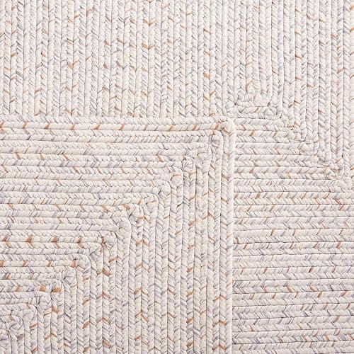 SAFAVIEH Washable Rug Outdoor Braided Collection - 5' x 8', Ivory & Light Grey, Handmade & Reversible, Non-Shedding & Easy to Clean, Ideal for Patio, Backyard, Mudroom (BRA201A) thumbnail 8