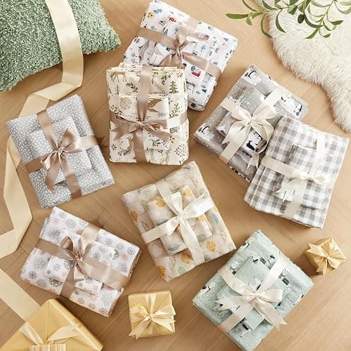Sleep Philosophy True North 100% Cotton Flannel Sheets Queen Size, Cozy Flannel Sheet Set Brushed for Extra Softness, Heavyweight Novelty Print Warm Flannel Bedding Set, Tan Woodland Winter 4 Piece thumbnail 2