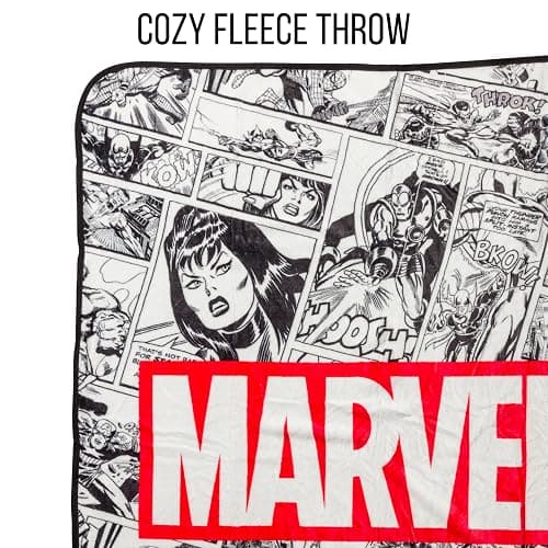 Silver Buffalo Marvel Avengers Retro Vintage Comics Panel 45" x 60" Fleece Throw, Soft and Cozy Blanket, 250 GSM thumbnail 4