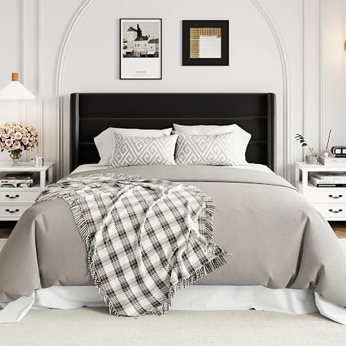 Allewie Queen Size Velvet Lift Up Storage Bed, Modern Wingback Headboard, Hydraulic Support, No Box Spring Needed, Black thumbnail 8