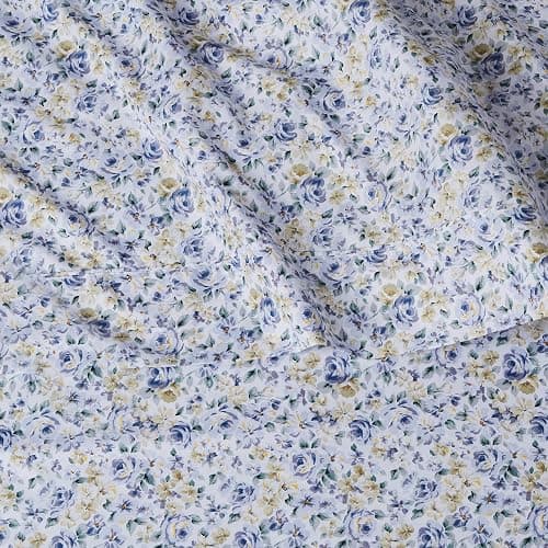 Amazon Basics Lightweight Super Soft Easy Care Microfiber 4 Piece Bed Sheet Set With 14-inch Deep Pockets, Full, Blue Floral,Printed thumbnail 4