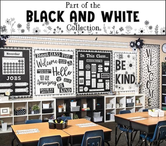 Teacher Created Resources Black with White Squiggles Die-Cut Rolled Border Trim - 50ft - Decorate Bulletin Boards, Walls, Desks, Windows, Doors, Lockers, Schools, Classrooms, Homeschool & Offices thumbnail 8