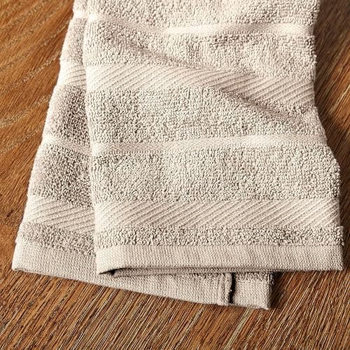 KitchenAid Albany Kitchen Towel 4-Pack Set, Milkshake Tan/White, 16"x26" thumbnail 5