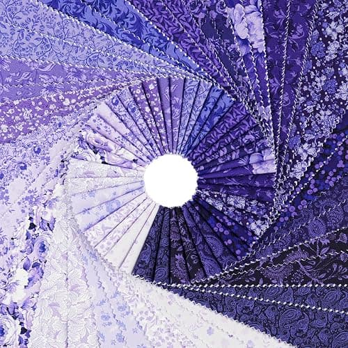 Craftido-18 Options-100% Cotton Jelly Roll Fabric Precut Strips for Quilting, Crafting, and Sewing, 40 Strips 2.5" x 44" Assorted Bundles for Rug, Quilt Project, DIY Craft and Home Decor-Royal Purple thumbnail 2