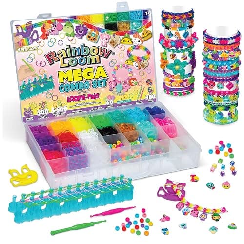 Rainbow Loom® Loomi-Pals™ MEGA Combo Set, Features 60 Cute Assorted LP Charms, The New RL 2.0, Happy Looms, Hooks, Alpha & Pony Beads, 5600 Colorful Bands All in a Carrying Case for Boys and Girls 7+ - Image 1