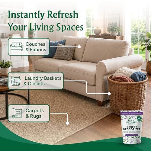 Good Natured Brand | Carpet Deodorizer & Freshener Powder | 31 oz Pet Odor Eliminator for Strong Odor & Pet Urine | Fresh Natural Lavender Scent | Safe for Homes with Pets thumbnail 4