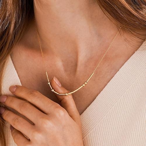 MYLONGINGCHARM Personalized Morse Code Necklace for Women, 18K Gold Plated Name Necklace, Morse Code Jewelry Gift for Her thumbnail 3