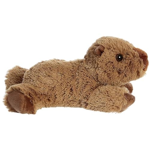 Aurora Mini Flopsie 9" Charlie Capybara Adorable Stuffed Animal | Compact tummy-lying animals with bean-filled stability thumbnail 3