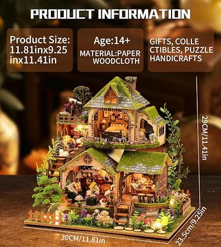 Spilay DIY Miniature House Kit, DIY Dollhouse Kit with Music Box, Forest Adventures 3D Wooden Puzzle Book Nook Kit for Adult, Bookshelf Decor&Gift for Birthday Halloween Christmas thumbnail 3
