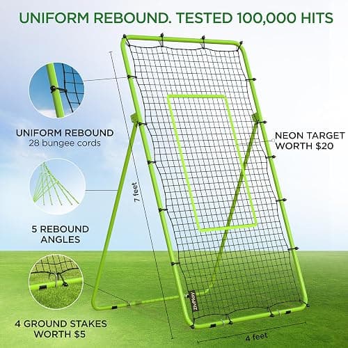 Volleyball Rebounder Net 7x4 ft Lacrosse Rebounder Bounce Back Training Equipment for Volley Ball Practice Lacrosse Training with Five Adjustable Rebound Angles thumbnail 2