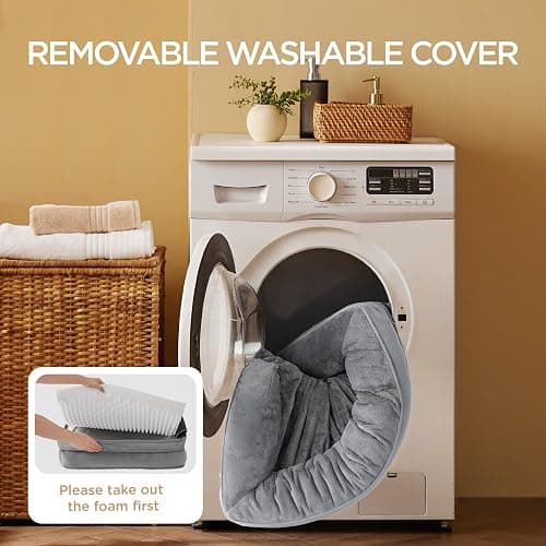 Bedsure Orthopedic Dog Beds Large Sized Dog - Washable Large Dog Cat Bed Waterproof, Comfort Dogs Couch Sofa with Washable Removable Cover, Pet Bed with Nonskid Bottom, Grey, 35" thumbnail 5