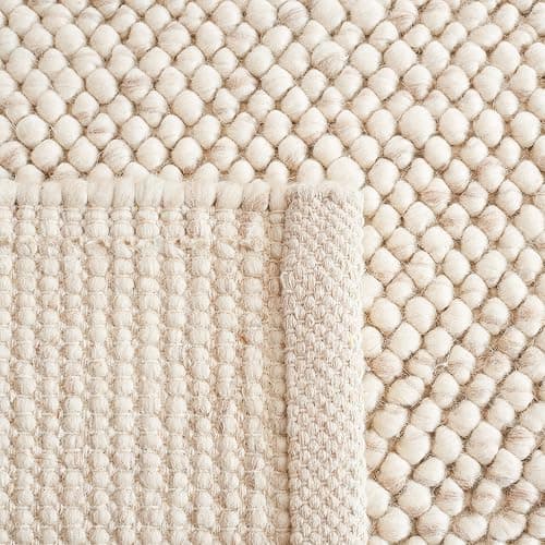 SAFAVIEH Natura Collection Runner Rug - 2'3" x 9', Beige & Ivory, Handmade Wool Blend, Textured Design, Ideal for Living Room, Bedroom, Dining Space (NAT425B) thumbnail 4