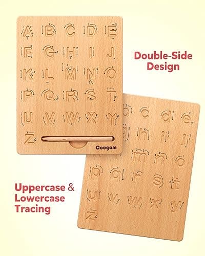 Coogam Wooden Alphabet Tracing Board thumbnail 3