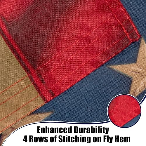 Vintage American Flag 3x5 ft Tea Stained American Flags Heavy Duty Old Antiqued USA Flag for Outside with 2 Brass Grommet for Room Wall Decoration thumbnail 7