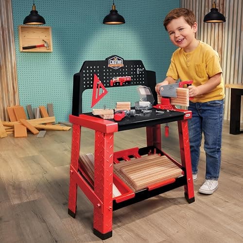 Little Tikes Creative Construction Workbench with 15+ Accessories, Pretend Play Construction Set, for Boys and Girls Ages 3+ Years thumbnail 2
