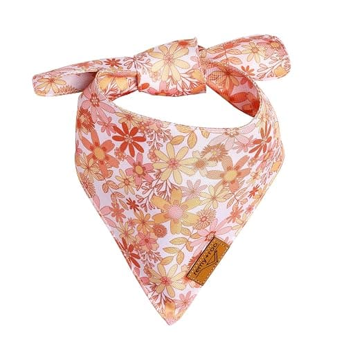Remy+Roo Large Spring Dog Bandanas - 4 Pack Daisy Set | Premium Durable Adjustable Polyester Fabric | Patented Shape Girl Dog Bandana, Trendy Pattrens, Floral Dog Bandana thumbnail 3
