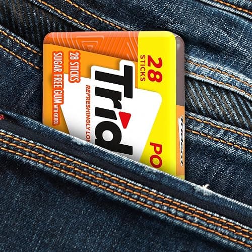 Trident Tropical Twist Sugar-Free Chewing Gum, 6 Pocket Packs of 28 Pieces (168 Total Pieces) thumbnail 6