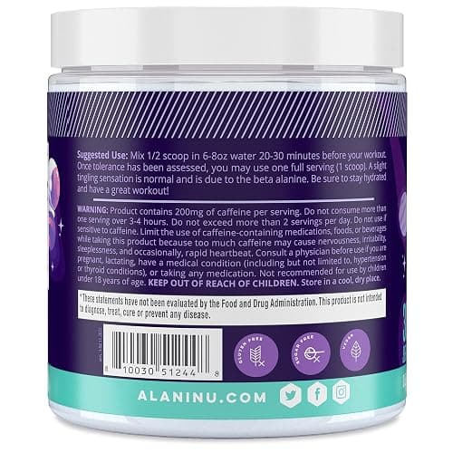 Alani Nu Pre Workout Powder Cosmic Stardust | Amino Energy Boost | Endurance Supplement | Sugar Free | 200mg Caffeine | L-Theanine, Beta-Alanine, Citrulline | 30 Servings thumbnail 3