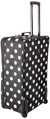 Rockland Vara Softside 3-Piece Upright Luggage Set, Expandable,Black dot, (20/22/28) thumbnail 2