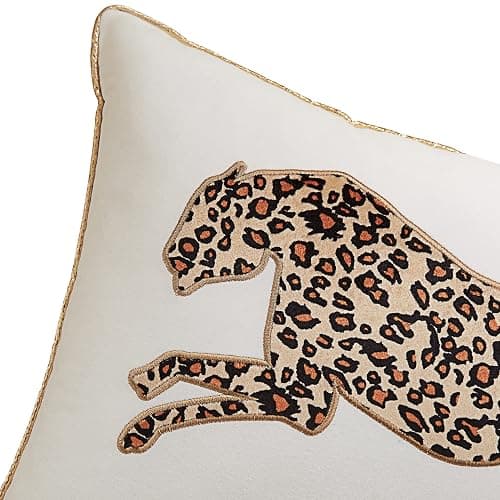 Juicy Couture Reversible Velvet Cheetah Pillow, 14" x 24" Decorative Pillow, White thumbnail 6