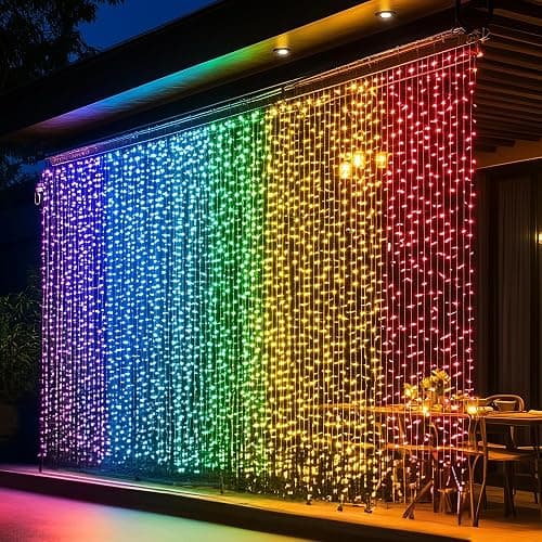 Dazzle Bright 300 LED Curtain String Lights, RGB Color Changing Christmas Fairy Lights for Bedroom with Remote & APP Control, Waterproof Smart Window Lights Party Wedding Garden Wall Decor thumbnail 6