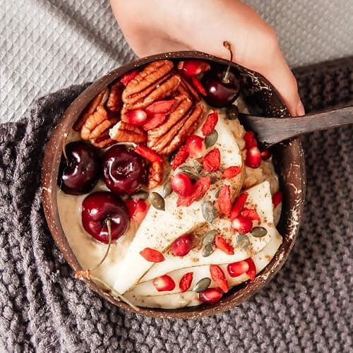 Jungle Culture 1 Coconut Bowl & Spoon with FREE eBook • Wooden Bowls • Salad Serving Bowl • Acai Smoothies Pasta Cereal • Cute Vegan Gift Ideas • Eco Friendly Coconut Shell Bowls thumbnail 5