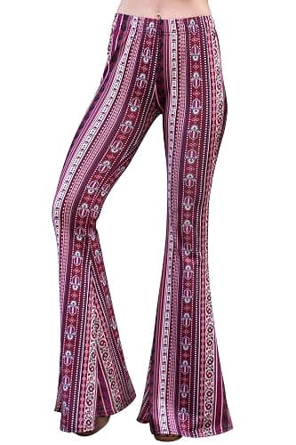 Daisy Del Sol High Waist Comfy Stretch Boho 70s Bell Bottom Fit to Flare Lounge Yoga Pants thumbnail 3