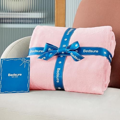 Bedsure GentleSoft Pink Fleece Throw Blanket for Couch - 300GSM Cozy Soft Blankets for Women, Cute Small Fleece Throws for Girls, Pink Home Decor Gifts, 50x60 Inches thumbnail 8