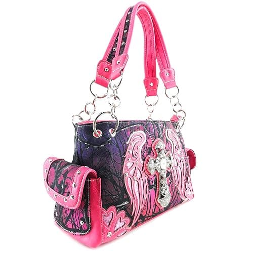 Zelris Camouflage Shine Glow Cross Wings Women Conceal Carry Handbag thumbnail 2