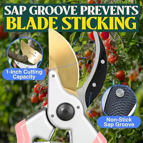 Haus & Garten ClassicPRO 8.5" Premium Titanium Bypass Garden Shears - Use as Pruners, Pruning Shears for Gardening, Hand Pruners, Handheld Garden Clippers, Scissors for Women thumbnail 8
