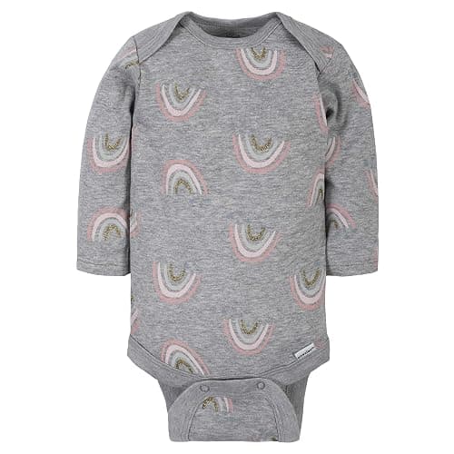 Gerber Baby Girls' 6-Pack Long-Sleeve Onesies Bodysuits - Bear Pink - 3-6 Months thumbnail 3