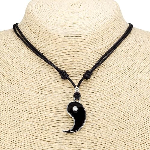 BlueRica Yin and Yang (Couple) Set on Adjustable Cord Necklaces thumbnail 3