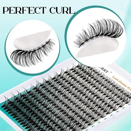 GEMERRY 80D Lash Extension Kit 30D/40D/60D/80D/100D/200D D Curl Lash Clusters Kit Lash Extension Kit DIY Eyelash Extensions Kit at Home Cluster Lashes Kit Beginners (80D,10-18mm) thumbnail 2