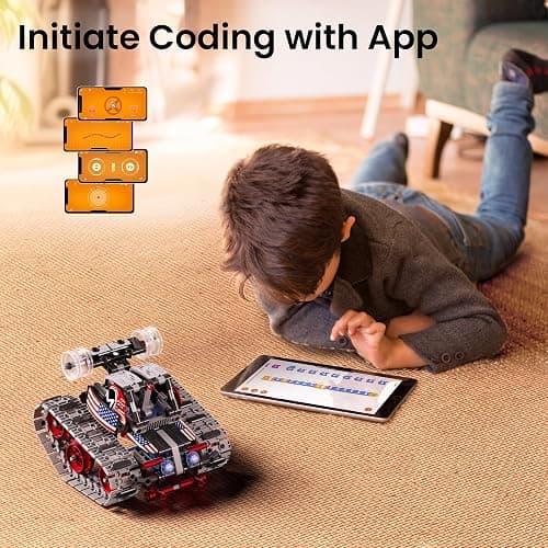 Sillbird Robot Building Kit with Remote Control Gifts for Kids Boys Ages 8-12, STEM Coding Robotic Technic Tracked Racer Car Toys for Birthday - Build 4in1 Model with 631 Pieces thumbnail 4