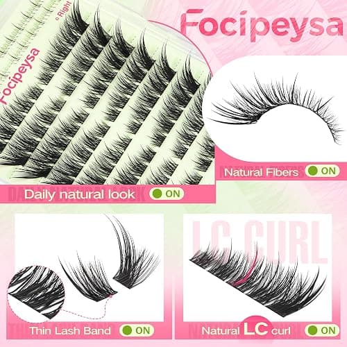 Fox Eye Lash Clusters Wispy Eyelash Clusters Kit Natural Lash Extensions Foxy Cluster Eyelash Extensions Spiky Individual Eyelashes Extension Kit with Lash Bond and Seal, Lash Tweezers thumbnail 3